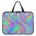 Psychedelic Holographic Trippy Print Laptop Sleeve With Handle