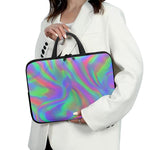 Psychedelic Holographic Trippy Print Laptop Sleeve With Handle