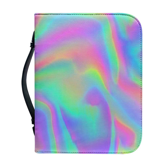 Psychedelic Holographic Trippy Print Leather Bible Cover