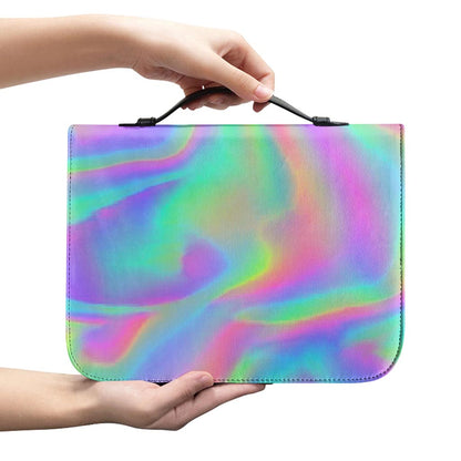 Psychedelic Holographic Trippy Print Leather Bible Cover