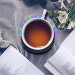 Psychedelic Holographic Trippy Print Leather Coaster Set