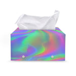 Psychedelic Holographic Trippy Print Leather Tissue Box Cover