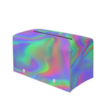 Psychedelic Holographic Trippy Print Leather Tissue Box Cover