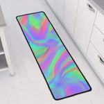 Psychedelic Holographic Trippy Print Long Kitchen Mat