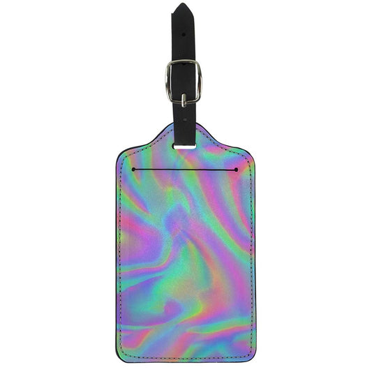 Psychedelic Holographic Trippy Print Luggage Tag