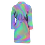 Psychedelic Holographic Trippy Print Men's Bathrobe