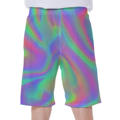 Psychedelic Holographic Trippy Print Men's Beach Shorts