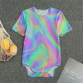 Psychedelic Holographic Trippy Print Men's Bodysuit