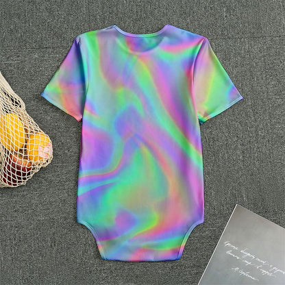 Psychedelic Holographic Trippy Print Men's Bodysuit