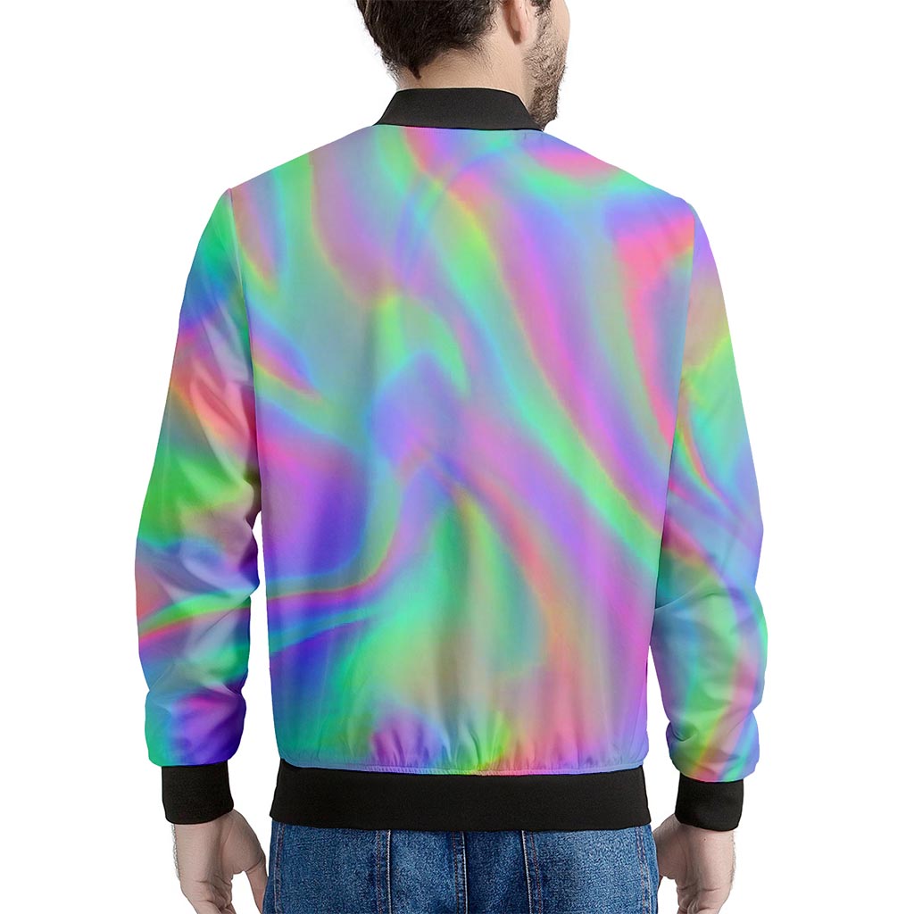 Psychedelic Holographic Trippy Print Men's Bomber Jacket