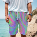 Psychedelic Holographic Trippy Print Men's Cargo Shorts