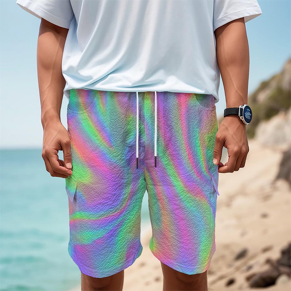 Psychedelic Holographic Trippy Print Men's Cargo Shorts