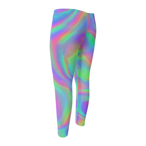 Psychedelic Holographic Trippy Print Men's Compression Pants