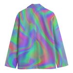 Psychedelic Holographic Trippy Print Men's Cotton Blazer