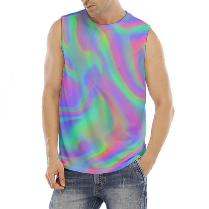 Psychedelic Holographic Trippy Print Men's Fitness Tank Top
