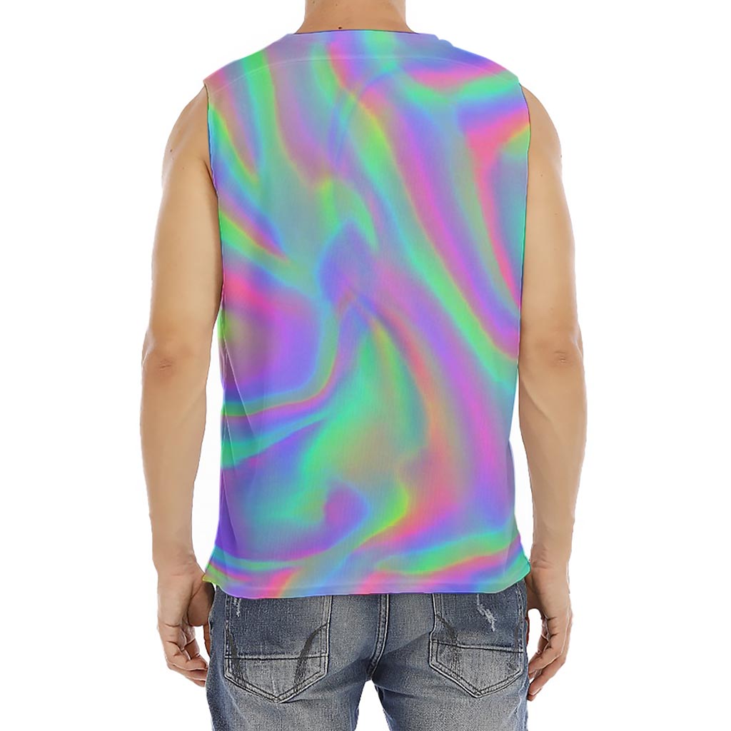 Psychedelic Holographic Trippy Print Men's Fitness Tank Top