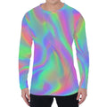 Psychedelic Holographic Trippy Print Men's Long Sleeve T-Shirt