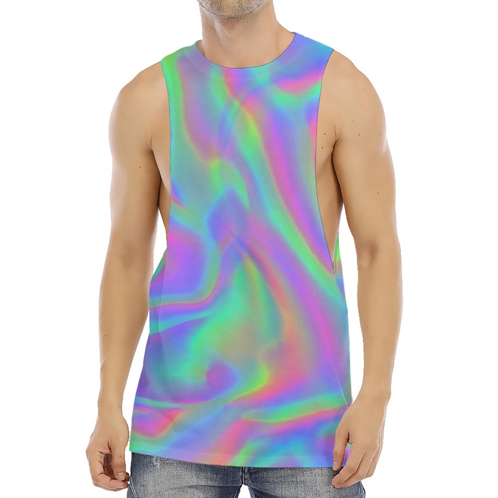 Psychedelic Holographic Trippy Print Men's Muscle Tank Top