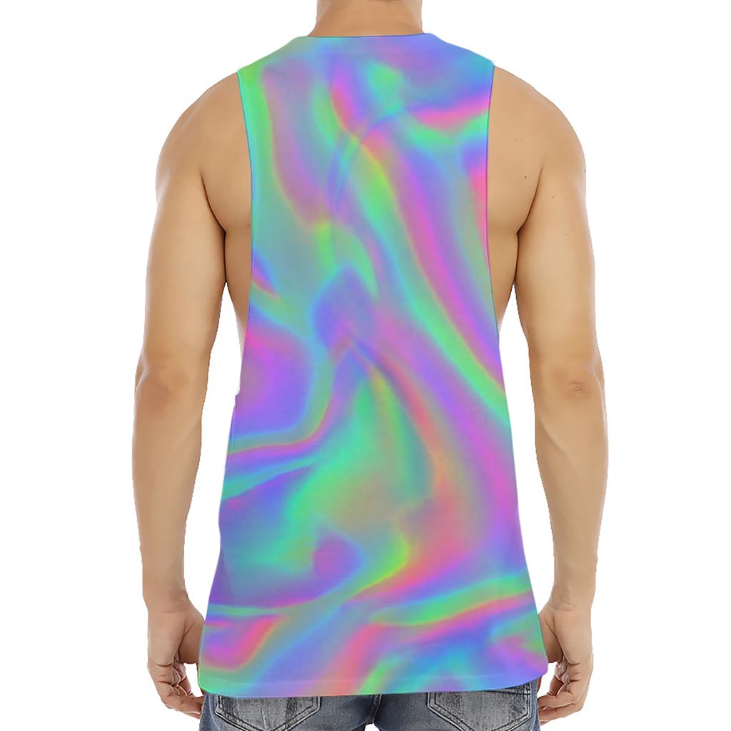 Psychedelic Holographic Trippy Print Men's Muscle Tank Top
