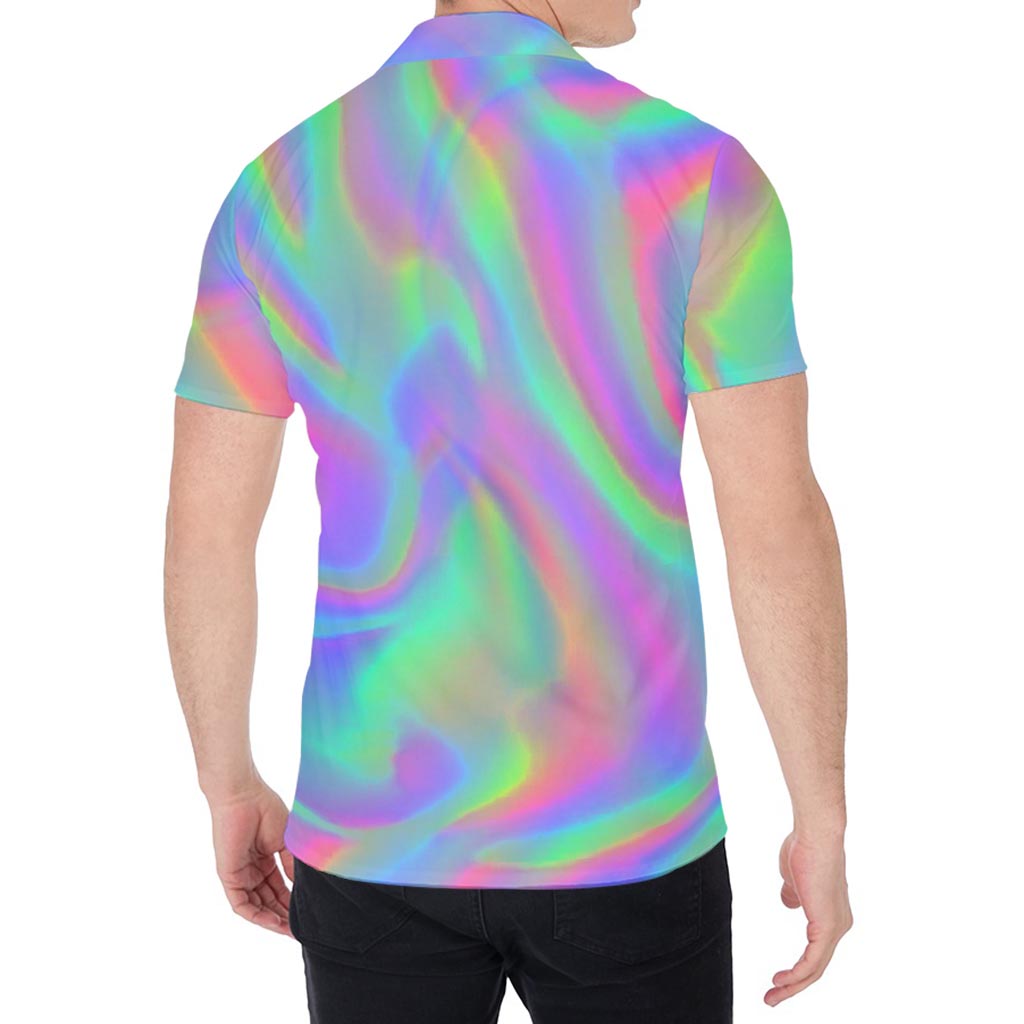 Psychedelic Holographic Trippy Print Men's Shirt