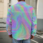 Psychedelic Holographic Trippy Print Men's Shirt Jacket