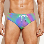 Psychedelic Holographic Trippy Print Men's Swim Briefs