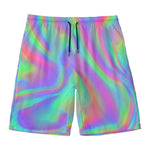 Psychedelic Holographic Trippy Print Men's Swim Trunks