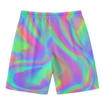 Psychedelic Holographic Trippy Print Men's Swim Trunks