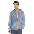 Psychedelic Holographic Trippy Print Men's Velvet Pullover Hoodie