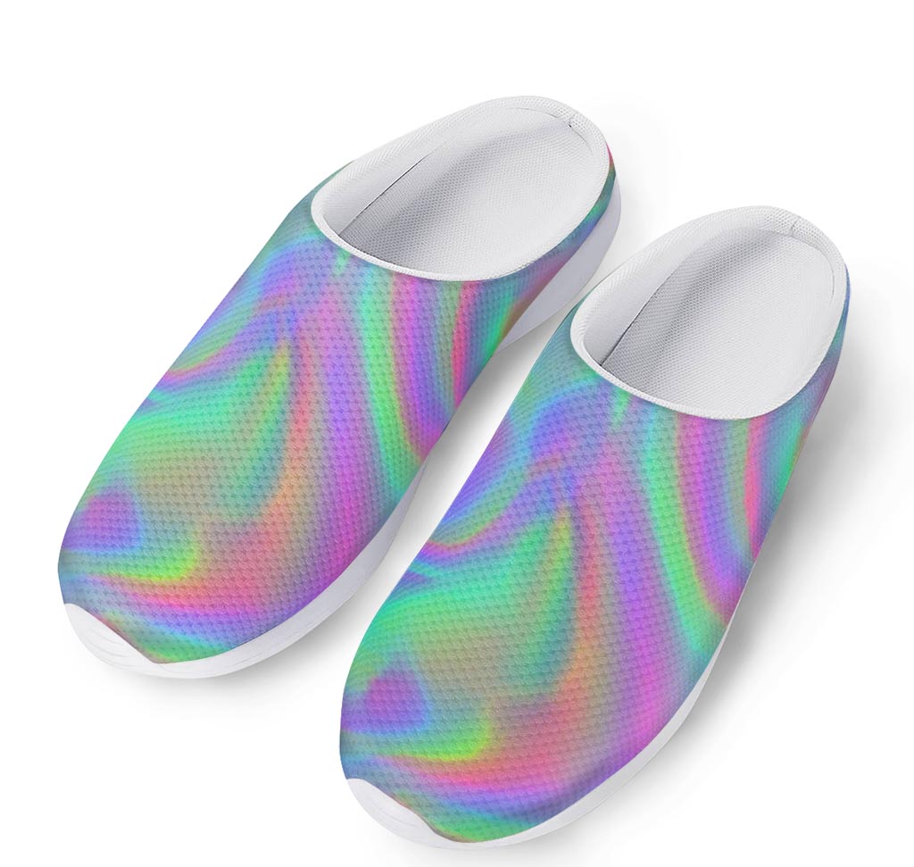 Psychedelic Holographic Trippy Print Mesh Casual Shoes