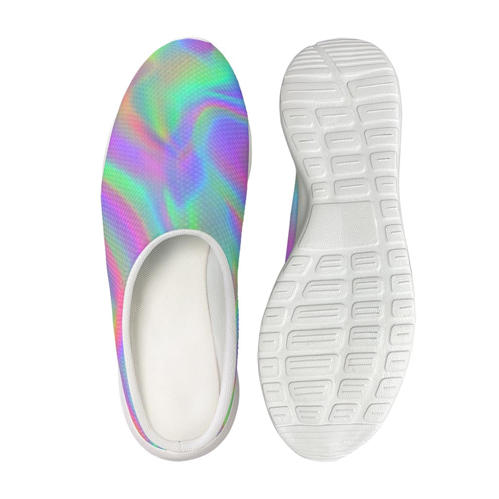 Psychedelic Holographic Trippy Print Mesh Casual Shoes
