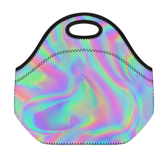 Psychedelic Holographic Trippy Print Neoprene Lunch Bag