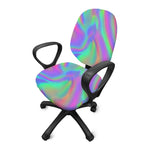 Psychedelic Holographic Trippy Print Office Chair Cover