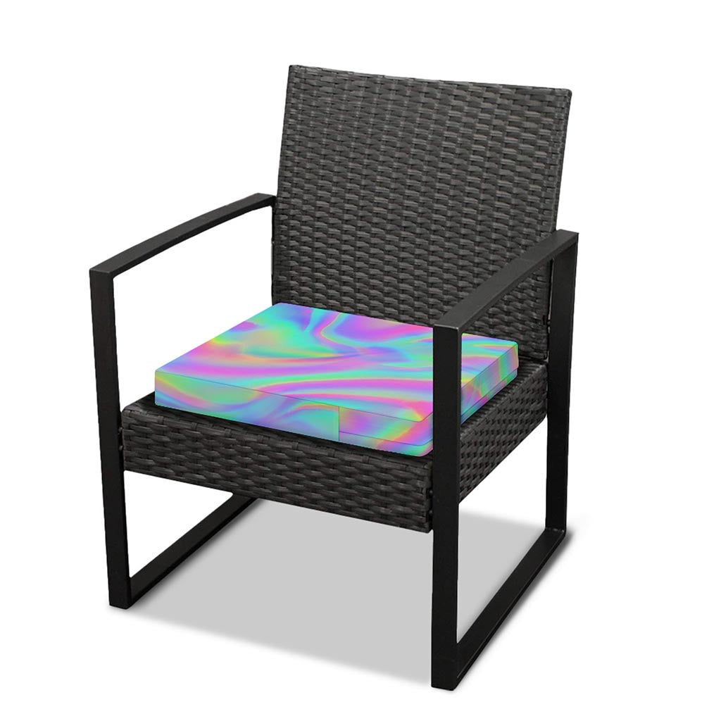 Psychedelic Holographic Trippy Print Outdoor Seat Cushion Cover