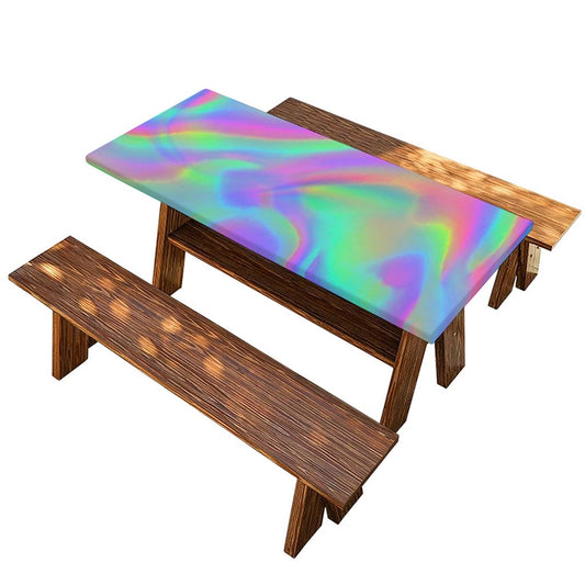 Psychedelic Holographic Trippy Print Picnic Table Cover