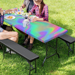 Psychedelic Holographic Trippy Print Picnic Table Cover