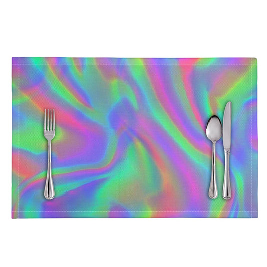 Psychedelic Holographic Trippy Print Placemat
