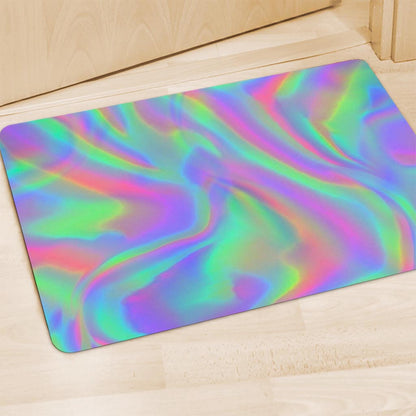 Psychedelic Holographic Trippy Print Polyester Doormat
