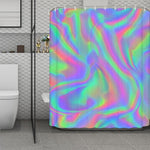 Psychedelic Holographic Trippy Print Polyester Shower Curtain