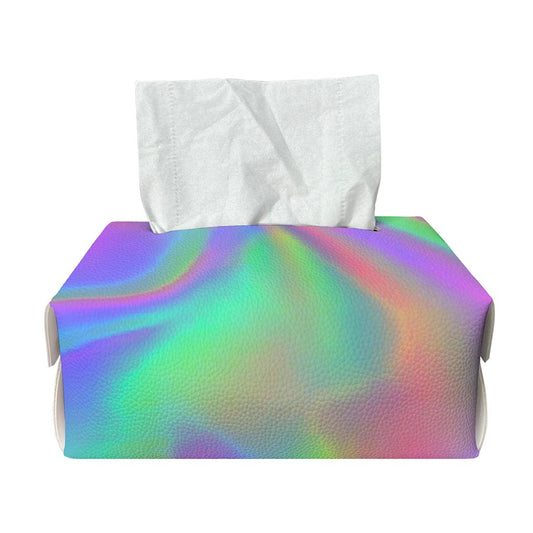 Psychedelic Holographic Trippy Print Rectangle Tissue Box Cover