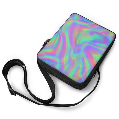 Psychedelic Holographic Trippy Print Rectangular Crossbody Bag