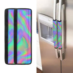 Psychedelic Holographic Trippy Print Refrigerator Handle Covers