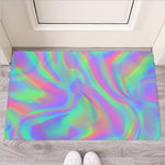 Psychedelic Holographic Trippy Print Rubber Doormat
