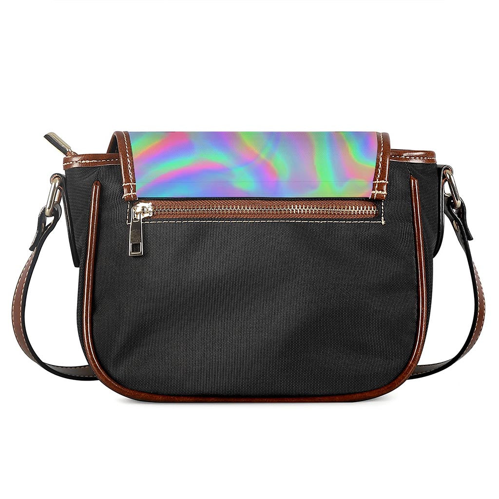 Psychedelic Holographic Trippy Print Saddle Bag
