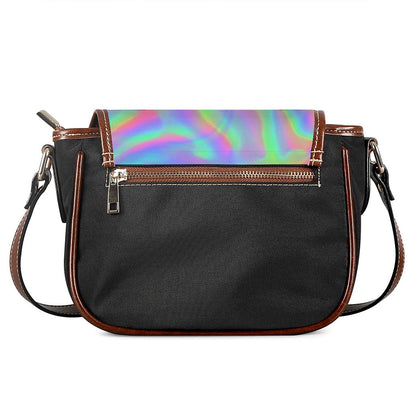 Psychedelic Holographic Trippy Print Saddle Bag