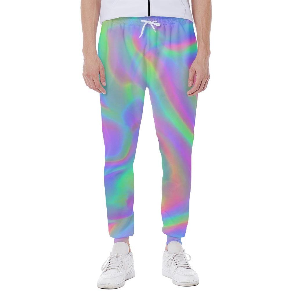 Psychedelic Holographic Trippy Print Scuba Joggers