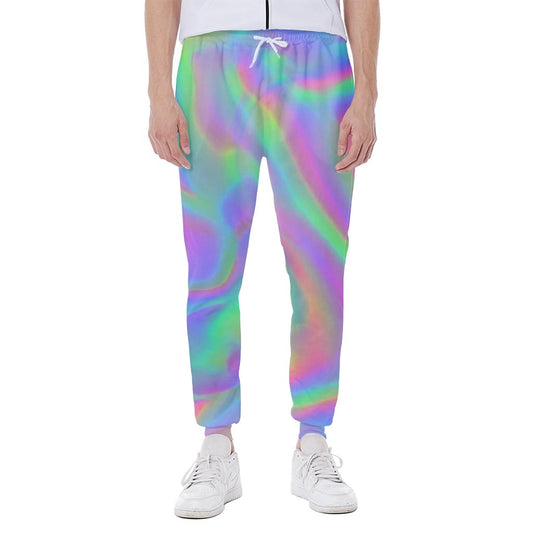 Psychedelic Holographic Trippy Print Scuba Joggers