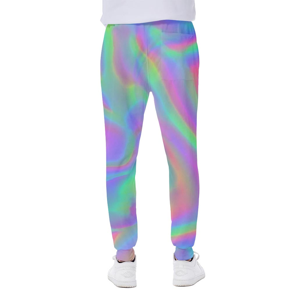 Psychedelic Holographic Trippy Print Scuba Joggers