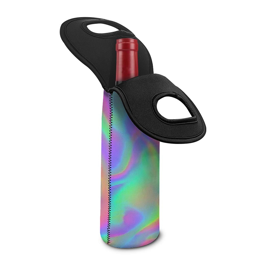 Psychedelic Holographic Trippy Print Single Neoprene Wine Tote