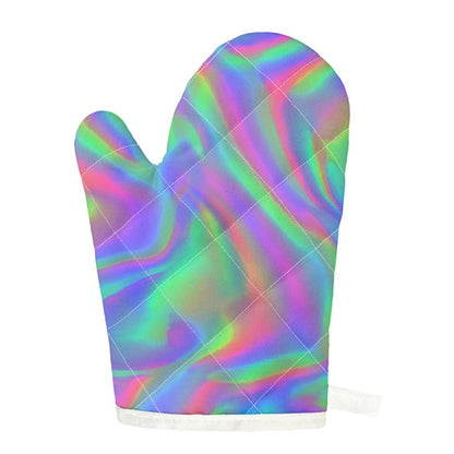 Psychedelic Holographic Trippy Print Single Oven Mitt
